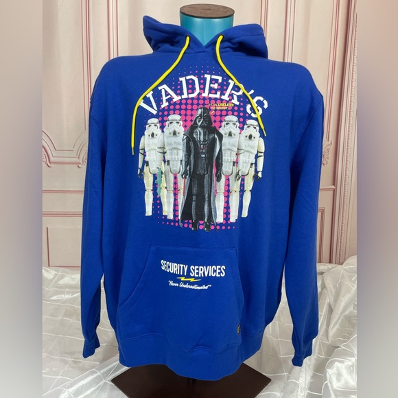 Disney Parks Star Wars Darth Vader Blue security Hoodie sweatshirt LARGE, XL - Picture 2 of 11